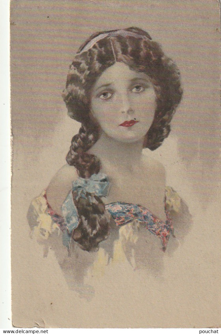 YO 21- PORTRAIT DE FEMME MELANCOLIQUE - ILLUSTRATEUR - N°6223 , MILANO - 2 SCANS - 1900-1949