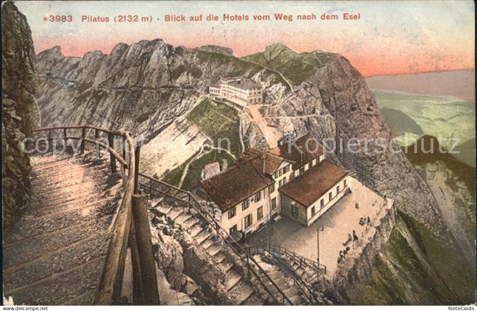 12026251 Pilatus Kulm Blick Auf Die Hotels Vom Eselweg Pilatus  - Autres & Non Classés