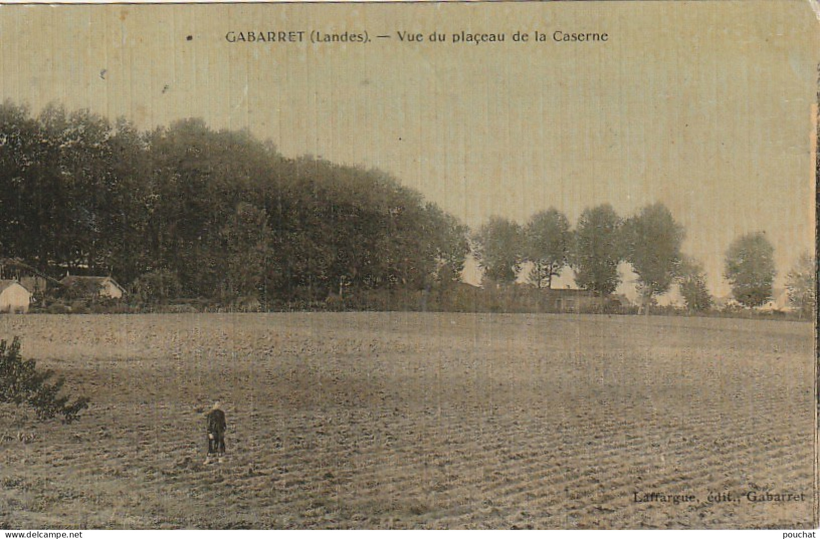 YO 22-(40) GABARRET - VUE DU PLATEAU ( PLACEAU) DE LA CASERNE - CARTE TOILEE COLORISEE - EDIT.  LAFFARGUE , GABARRET - Gabarret