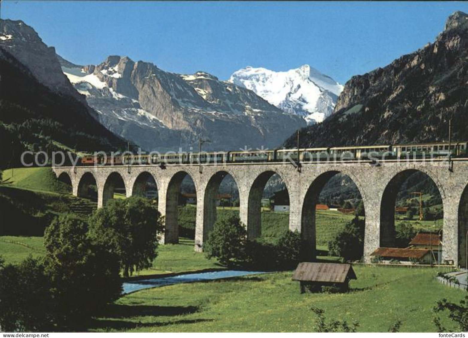 12025333 Loetschbergbahn BLS-Viadukt Frutigen Kander Fisistoecke Balmhorn-Altels - Sonstige & Ohne Zuordnung