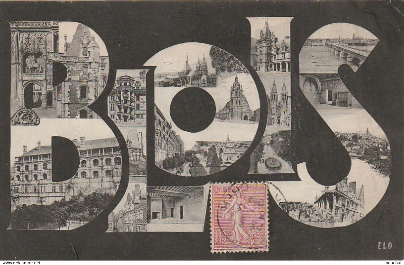 YO 24-(41) BLOIS - CARTE FANTAISIE - LETTRES MULTIVUES - 2 SCANS - Blois