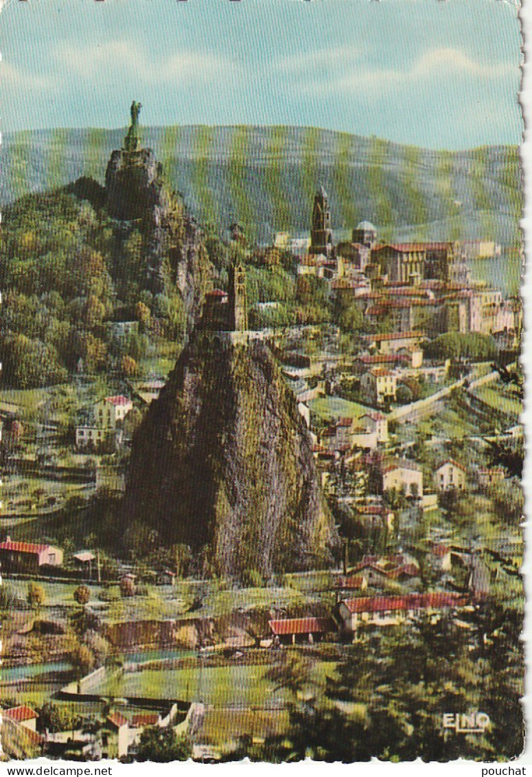 YO 26-(43) LE PUY EN VELAY - CATHEDRALE , ROCHER CORNEILLE  ET ROCHER SAINT MICHEL - CARTE COULEURS - 2 SCANS - Le Puy En Velay