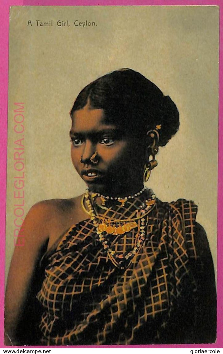 Ag3646 - INDIA - VINTAGE POSTCARD - Ceylon, A Tamil Girl - Indien