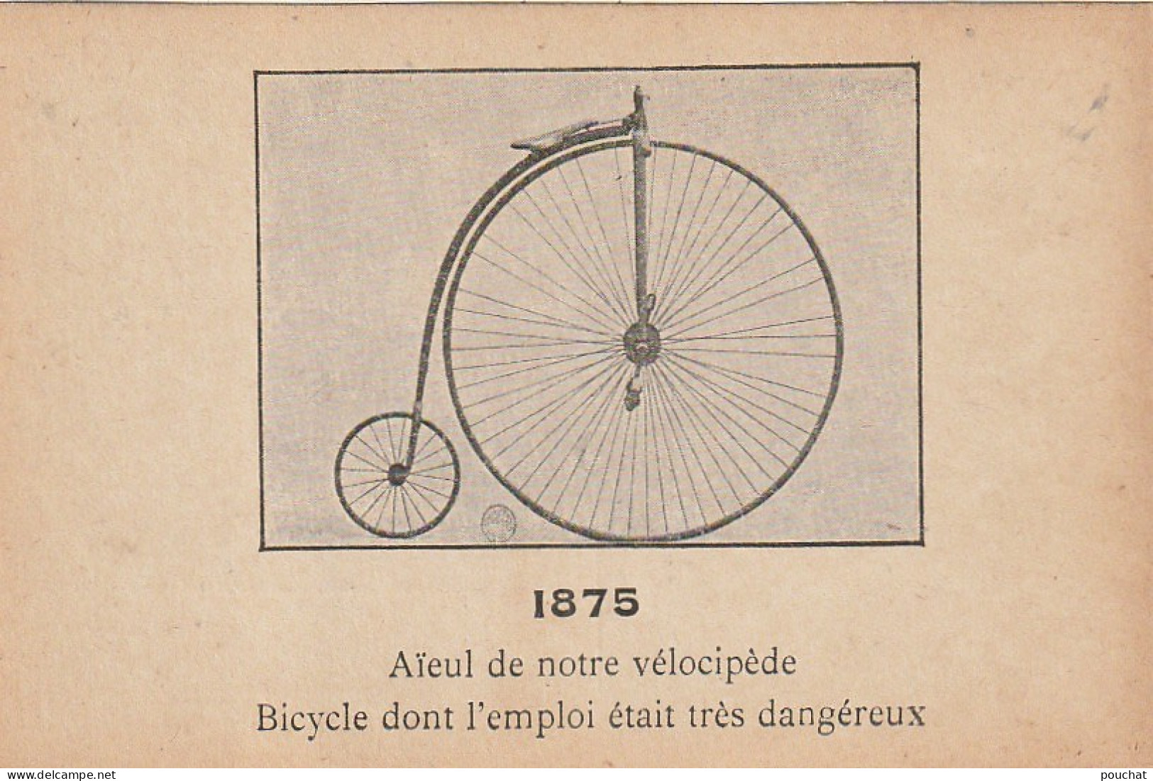 YO Nw30- LOT 8 CPA SUR BICYCLE , VELOCIPEDE , BICYCLETTE - ANNEES 1855 , 1860 , 1865 , 1875 , 1880 , 1885 , 1890 , 1894 - Cycling