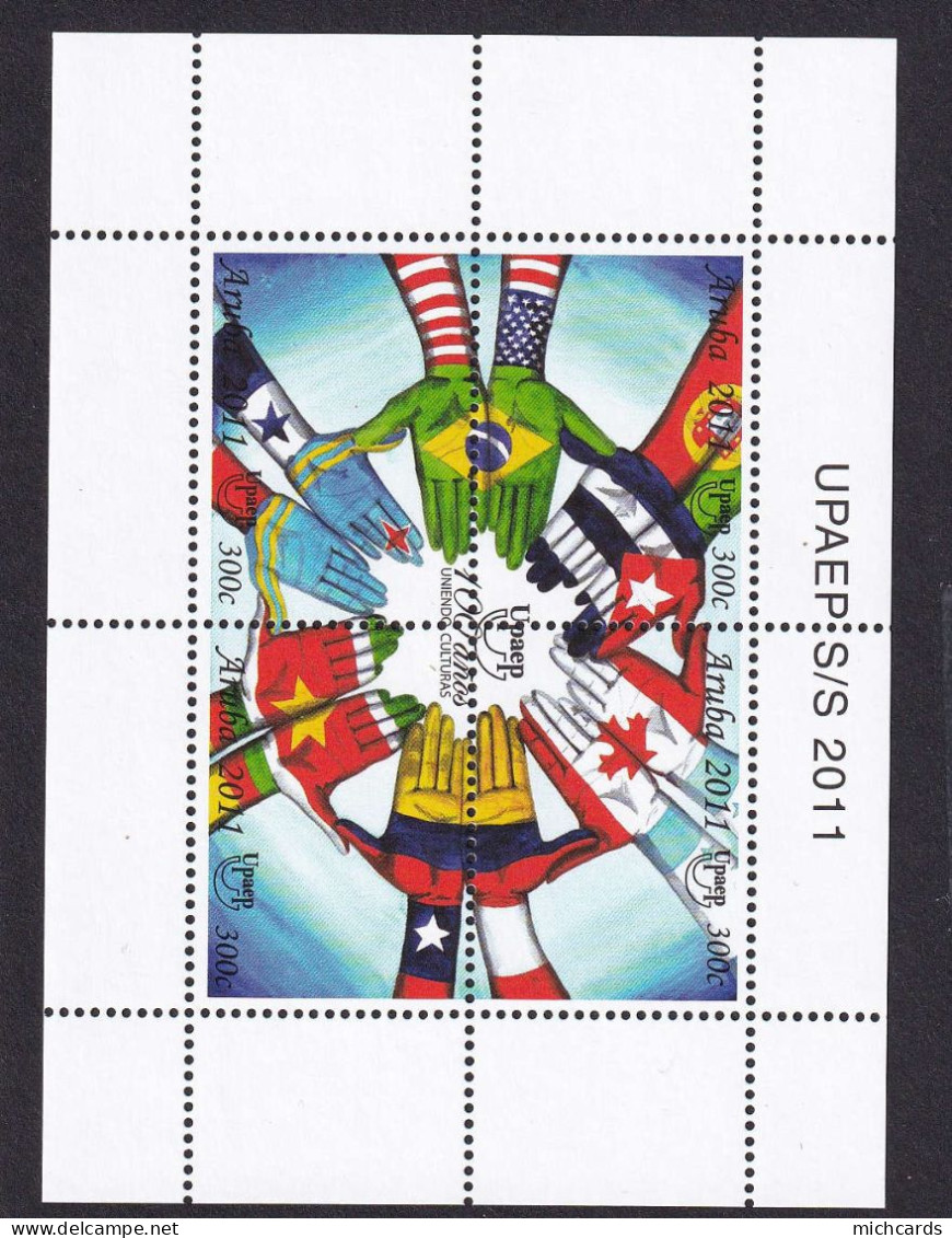 323 ARUBA 2011 - Y&T BF 8 - Union Postale Main Drapeau - Neuf ** (MNH) Sans Charniere - Curaçao, Antille Olandesi, Aruba