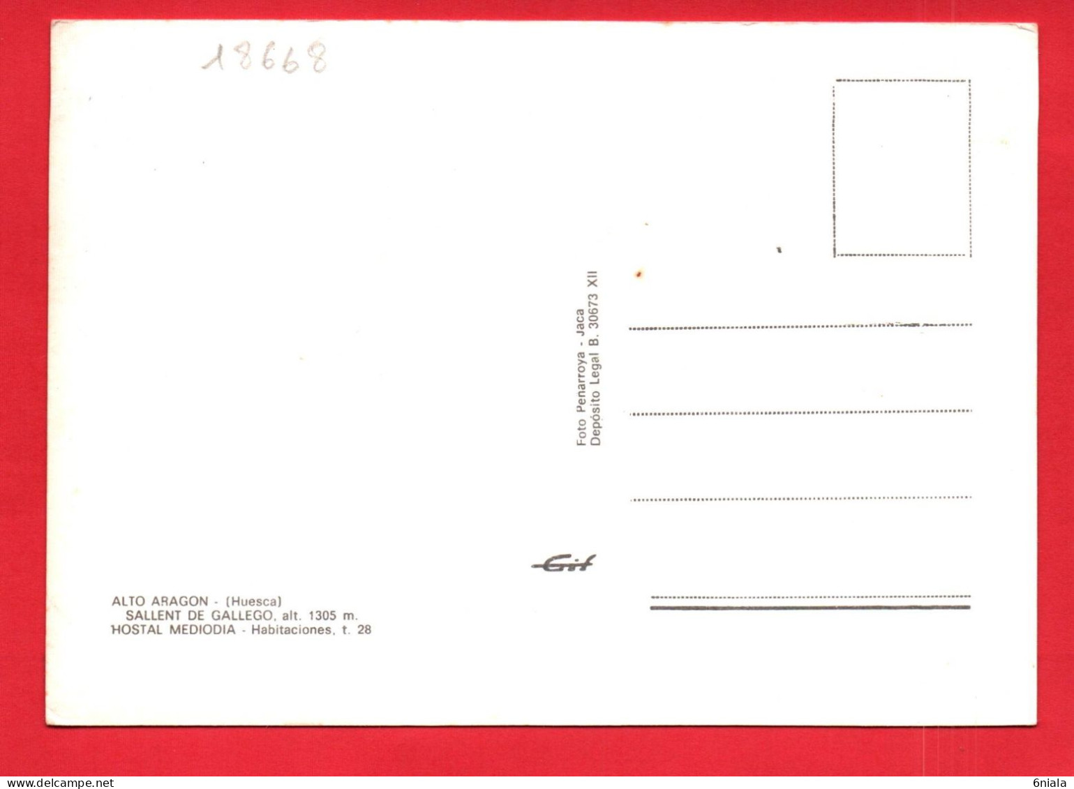 18668 SALLENT DE GALLEGO  ( Voitures  Station Pompe Essence Autos Fiat 850, (2 Scans ) - Sonstige & Ohne Zuordnung