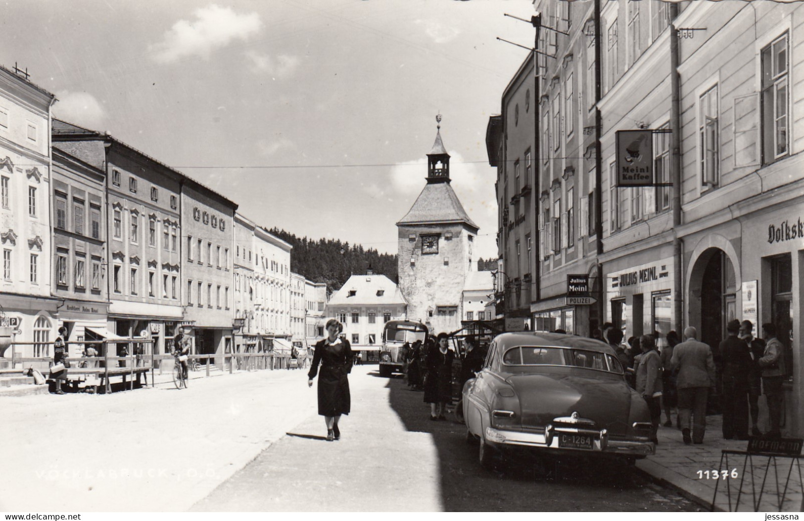 AK - (OÖ) VÖCKLABRUCK - Stadtplatz Mit Bürgerhäuser - Geschäften - Julius Meinl - Autos Und Autobus 1960 - Vöcklabruck