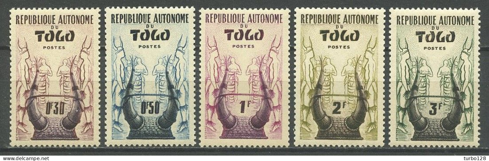TOGO 1957 N° 261/265 ** Neufs MNH Superbes C 1.50 € Casque Konkomba - Nuevos