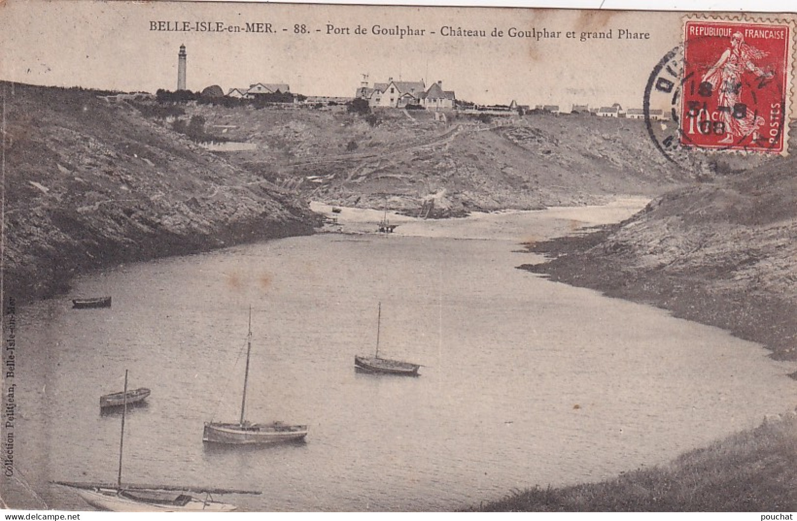 YO Nw-(56) BELLE ISLE EN MER - PORT DE GOULPHAR  - CHATEAU DE GOULPHAR ET GRAND PHARE - Belle Ile En Mer
