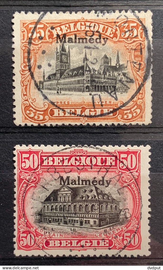 België, 1920, OC71+73, Gestempeld MONTENAU En HERBESTHAL - OC55/105 Eupen & Malmédy