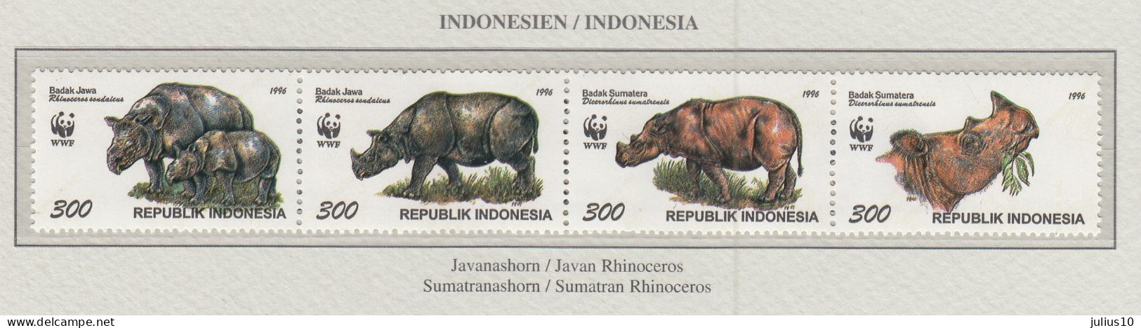 INDONESIA 1996 WWF  Mi1648-1651 MNH(**) Fauna 549 - Autres & Non Classés
