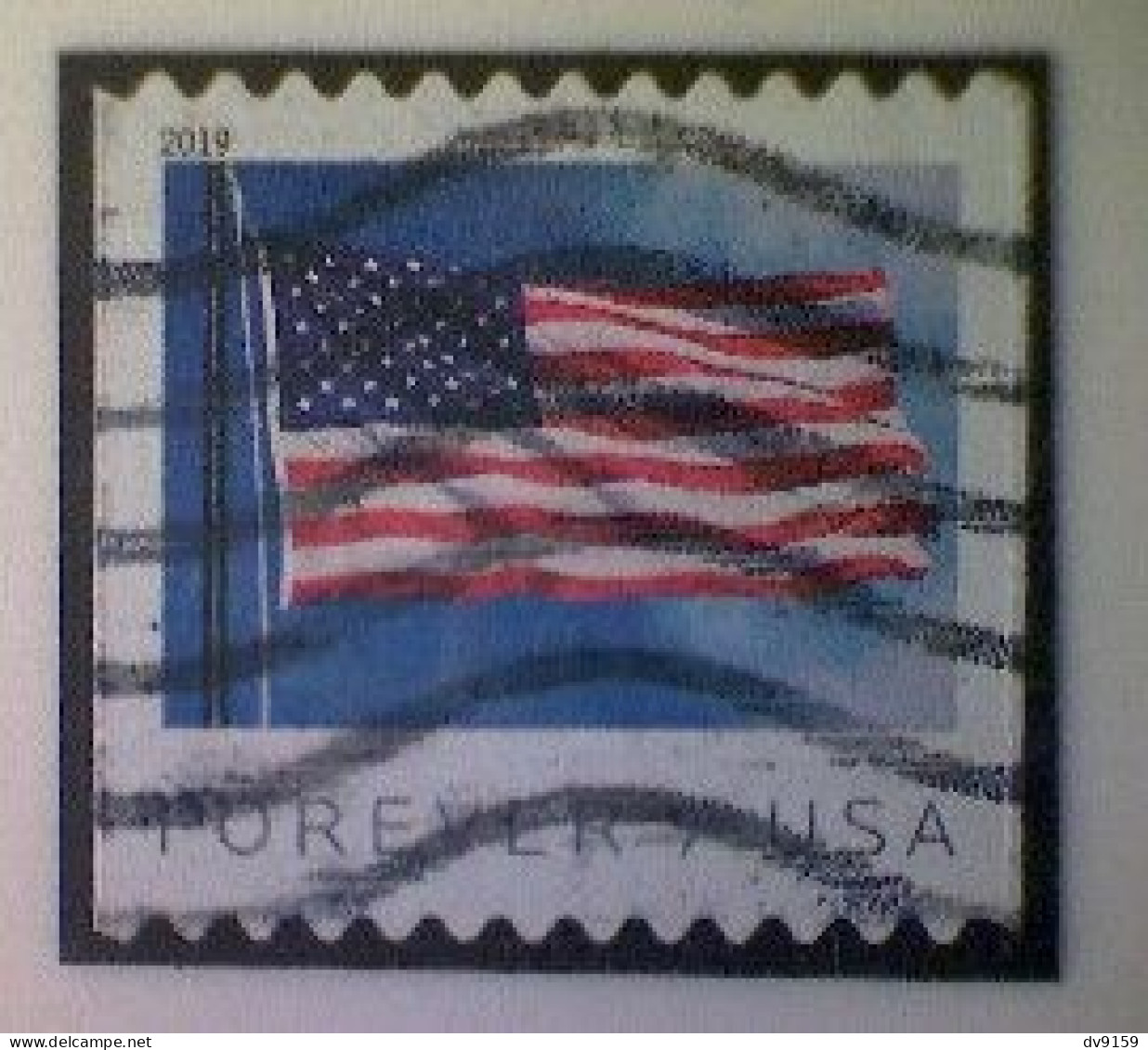 United States, Scott #5343, Used(o) Coil, 2019, Flag Definitive, (55¢) - Used Stamps