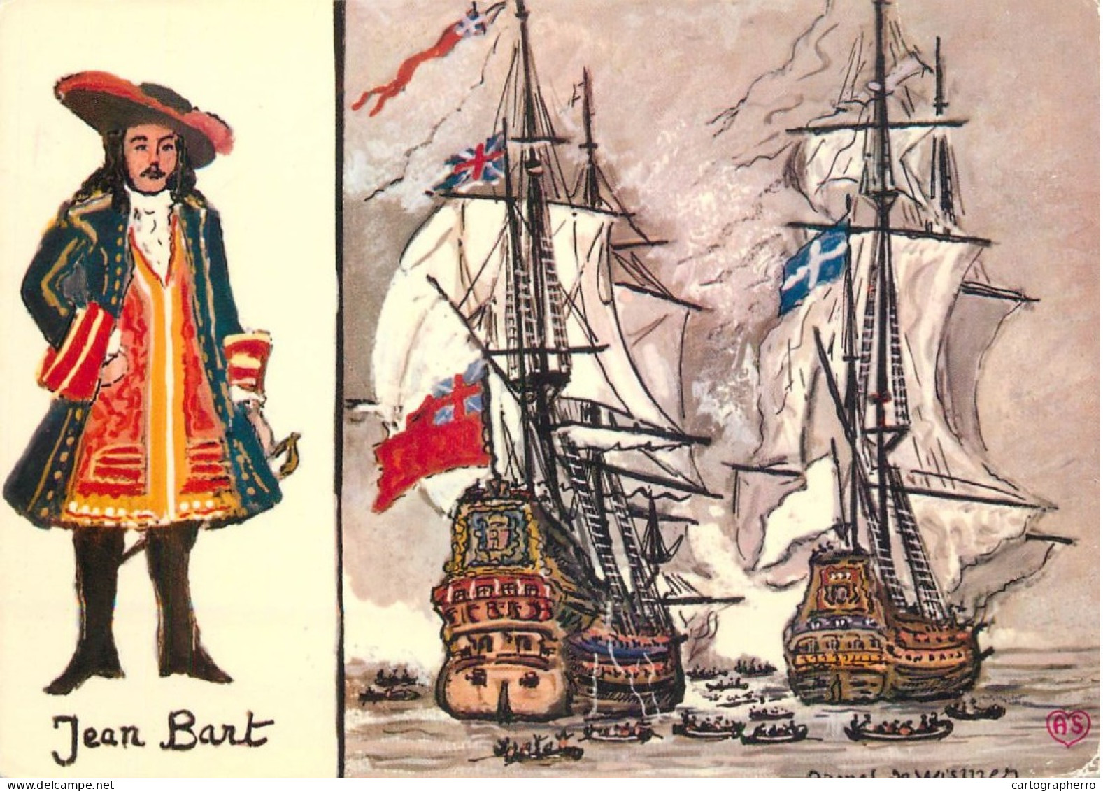 Navigation Sailing Vessels & Boats Themed Postcard Jean Bart Galleon Cote D'Opale - Velieri