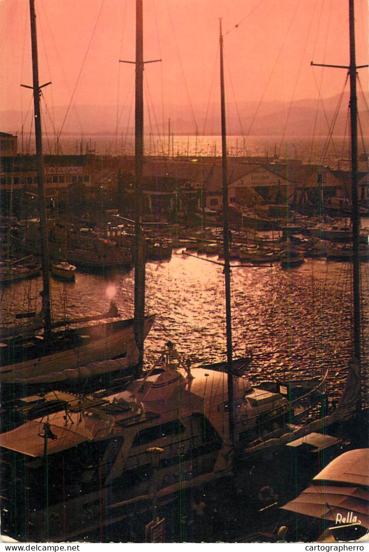 Navigation Sailing Vessels & Boats Themed Postcard Coucher De Soleil - Velieri