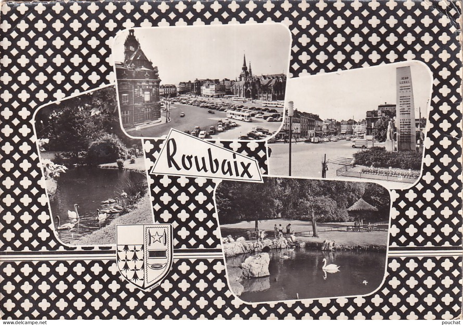 YO Nw-(59) ROUBAIX - CARTE MULTIVUES : PARC BARBIEUX , PLACE DE LA LIBERTE , VUE GENERALE DE LA GRAND'PLACE - Roubaix