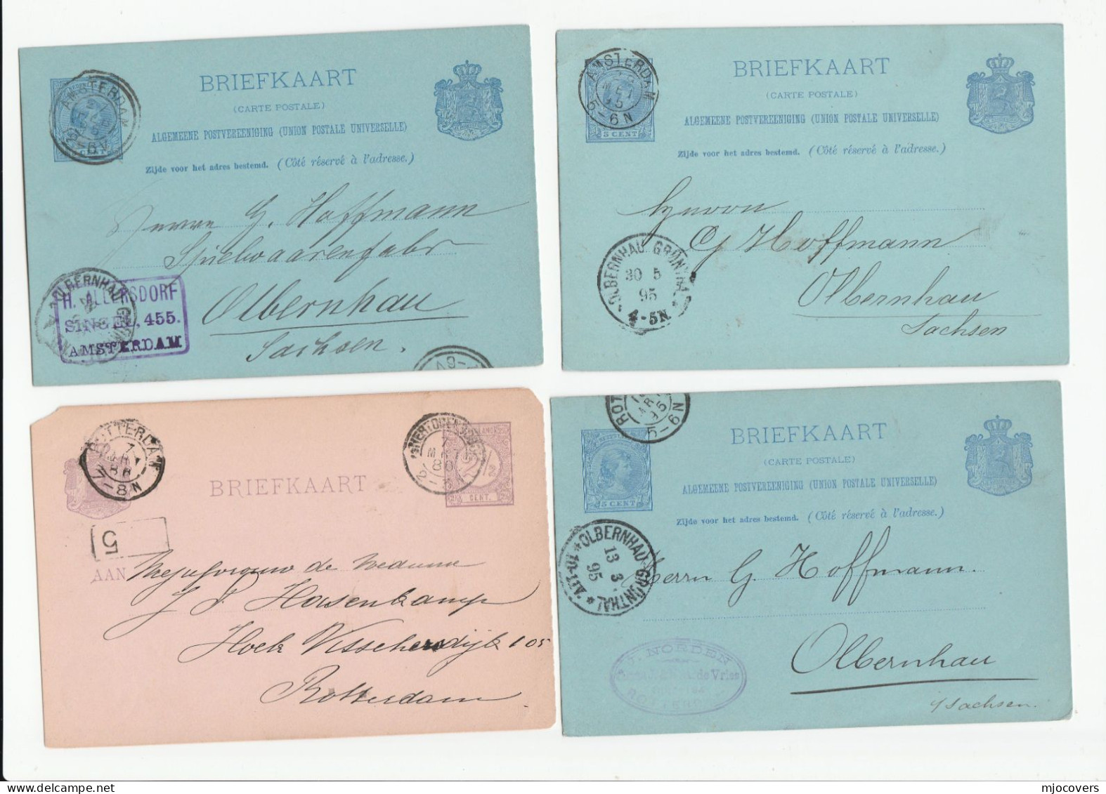 10  1886 - 1896 POSTAL STATIONERY CARDS Netherlands Mostly To Germany Cover Stamps Card - Lettres & Documents