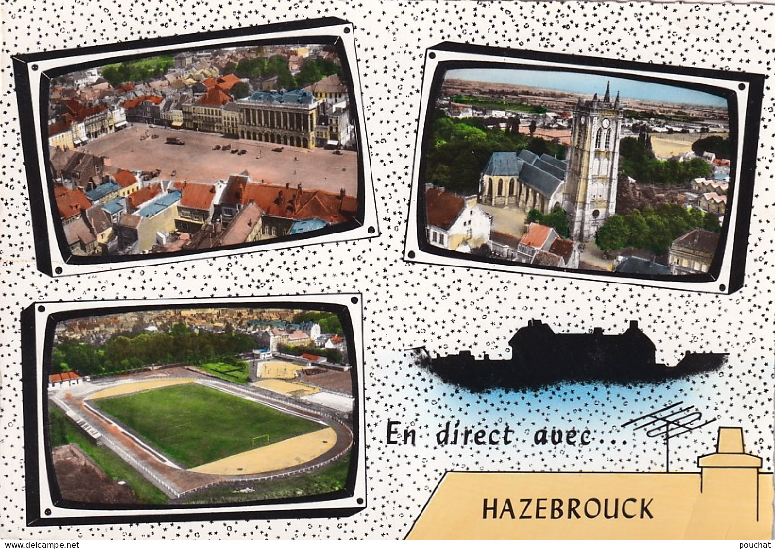 YO Nw-(59) EN DIRECT AVEC HAZEBROUCK - CARTE MULTIVUES AERIENNES - Hazebrouck