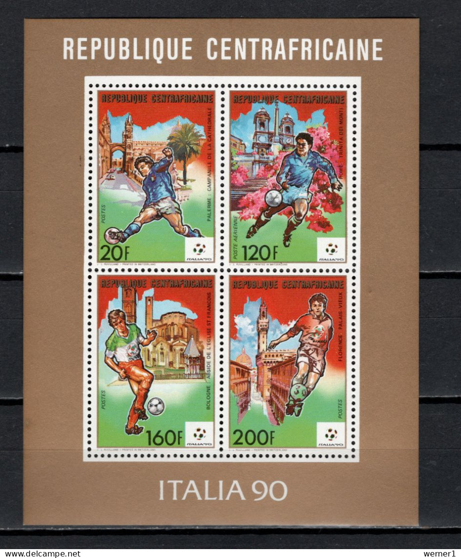 Central Africa 1989 Football Soccer World Cup Sheetlet MNH - 1990 – Italy