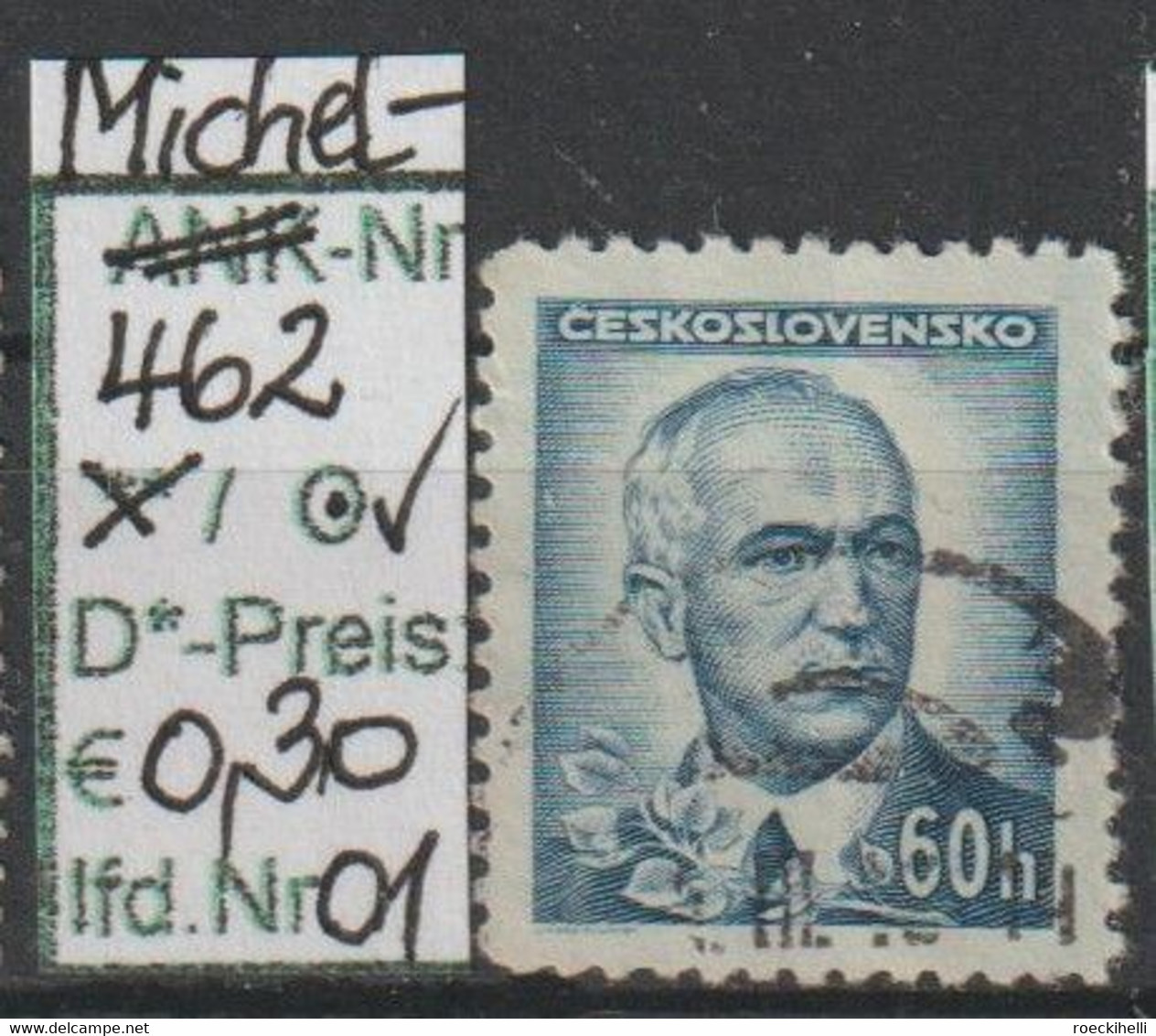 1945 - TSCHECHOSLOWAKEI - FM/DM "Persönlichkeiten" 60 H Hellblau - O Gestempelt - S.Scan (CS 462o 01,03  Tsch) - Usados
