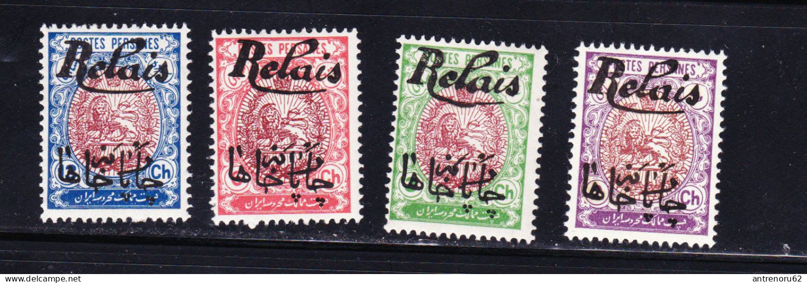 STAMPS-IRAN-1911-STAMPS-UNUSED-MH*-SEE-SCAN-OVERPRINT-COTE-88-EURO-(4X22) - Iran