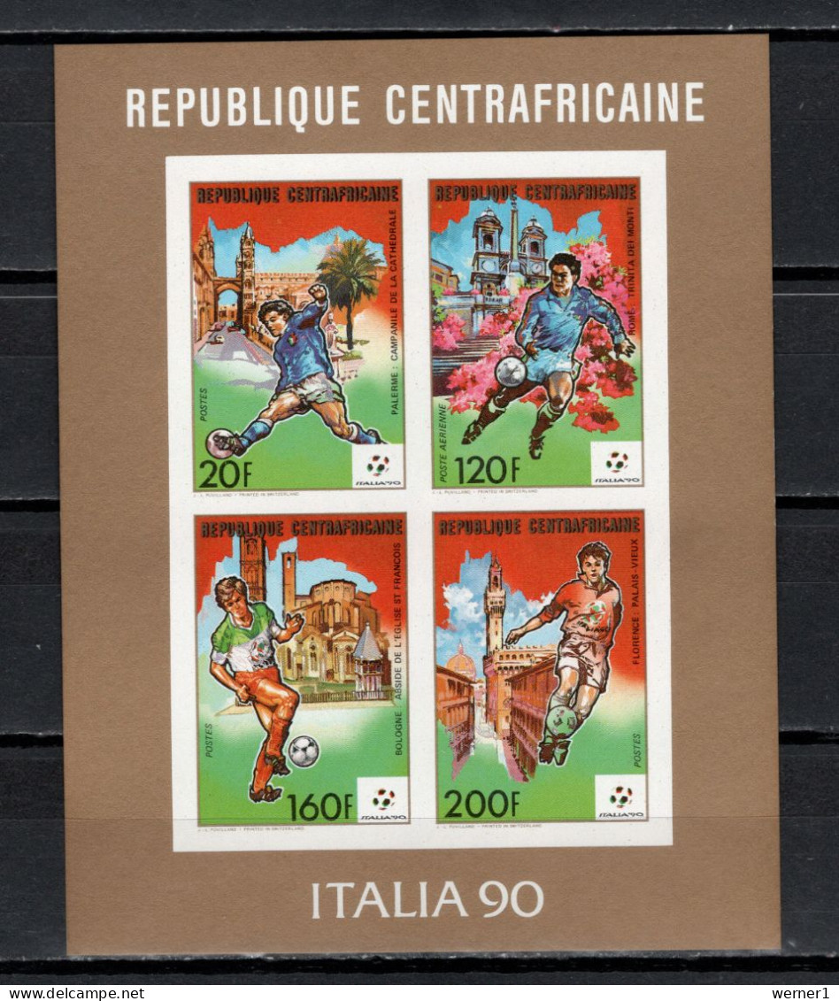 Central Africa 1989 Football Soccer World Cup Sheetlet Imperf. MNH -scarce- - 1990 – Italy