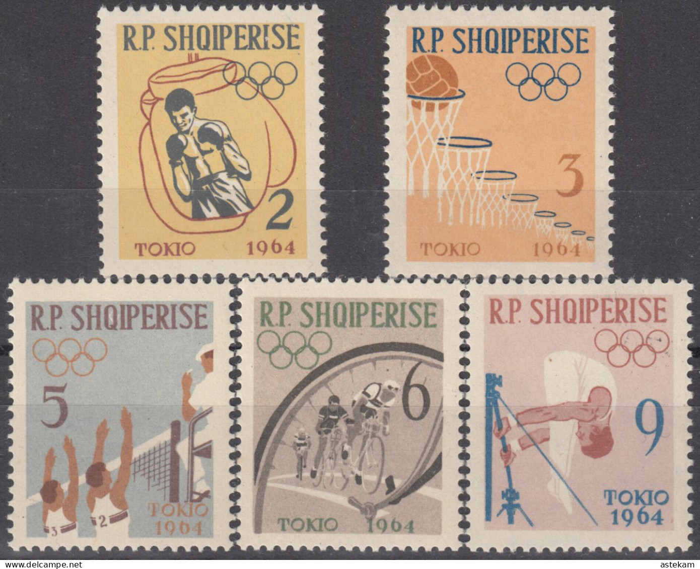 ALBANIA 1963, SPORT, SUMMER OLYMPICS In TOKYO, COMPLETE MNH SERIES With GOOD QUALITY, *** - Albania
