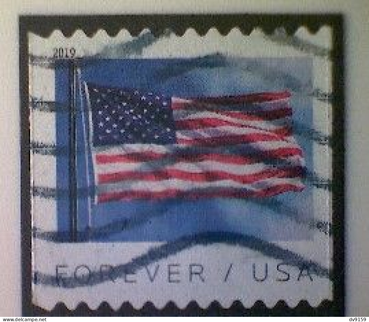 United States, Scott #5343, Used(o) Coil, 2019, Flag Definitive, (55¢) - Used Stamps