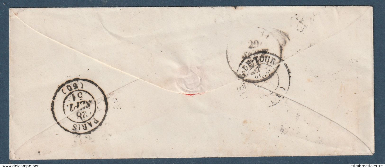 France - YT N° 4 Oblitéré Seul Sur Lettre - 1851 - 1849-1876: Classic Period