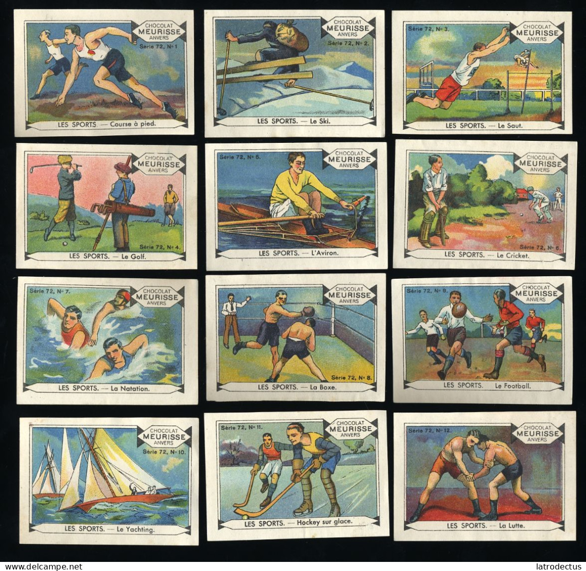 Meurisse - Ca 1930 - 72 - Les Sports - Full Serie - Sonstige & Ohne Zuordnung