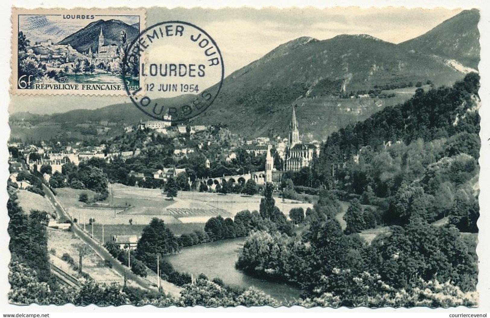 FRANCE - Carte Maximum - 6F Lourdes - 12 Juin 1954 - 1950-1959