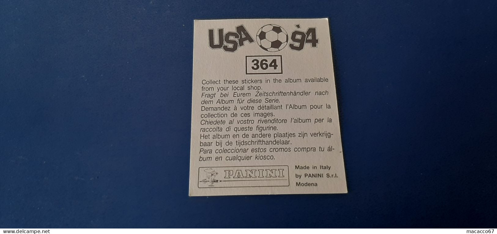 Figurina Panini WM USA 94 - 364 Herrera Messico - Italiaanse Uitgave