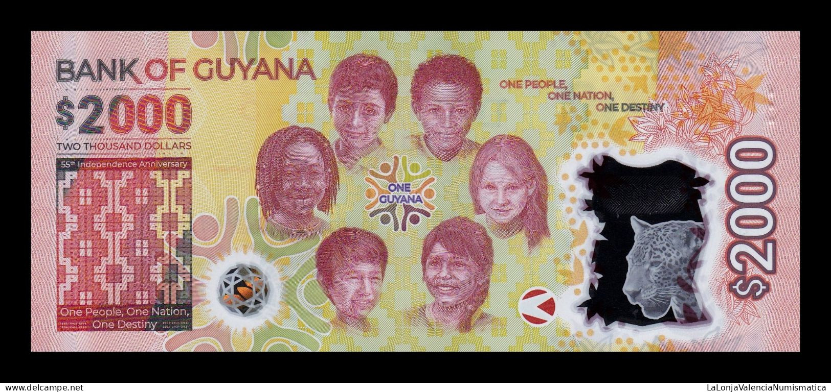 Guyana 2000 Dollars Commemorative 2022 Pick 42 Polymer Sc Unc - Guyana