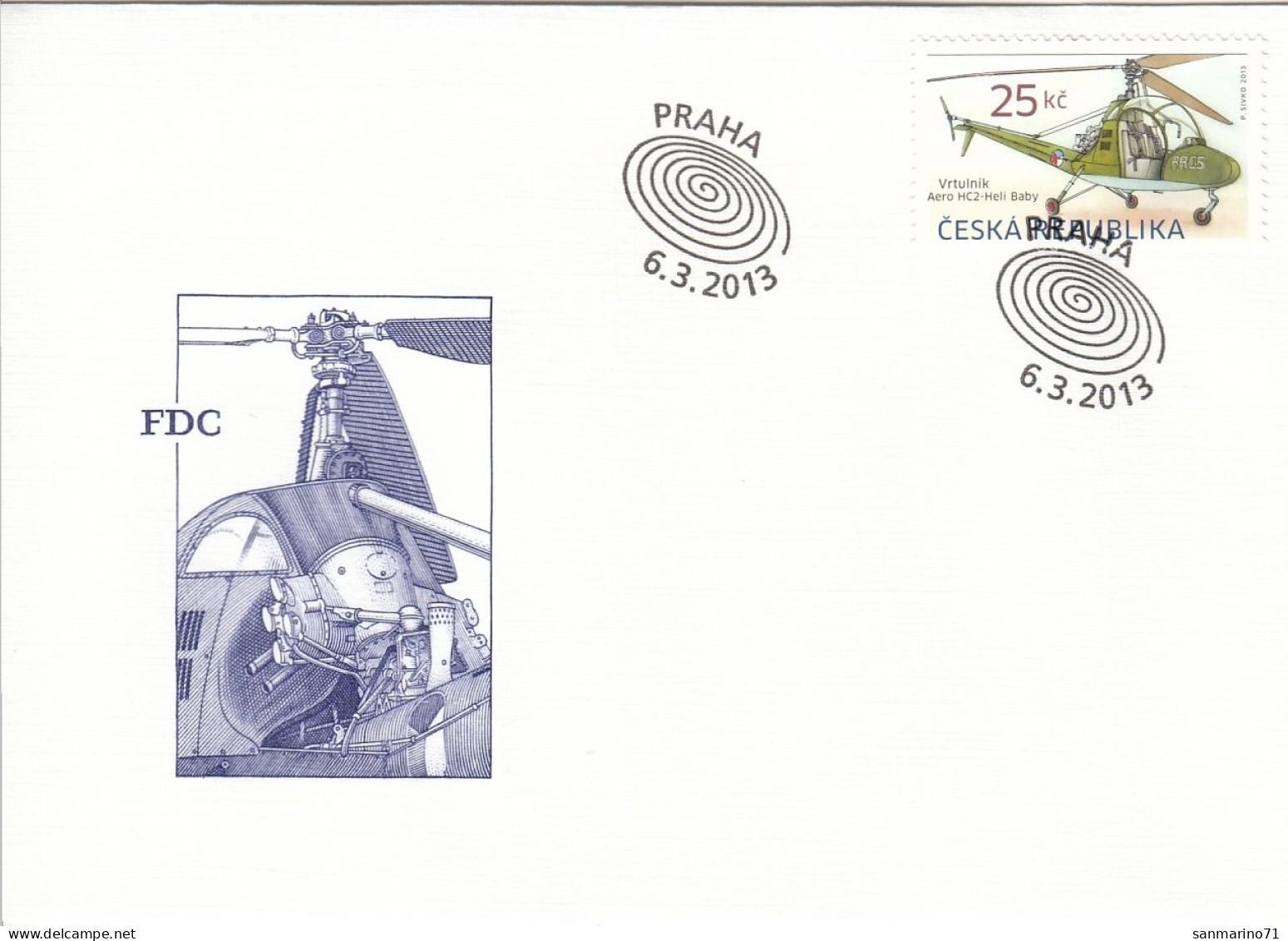 FDC CZECH REPUBLIC 756 - Helikopters