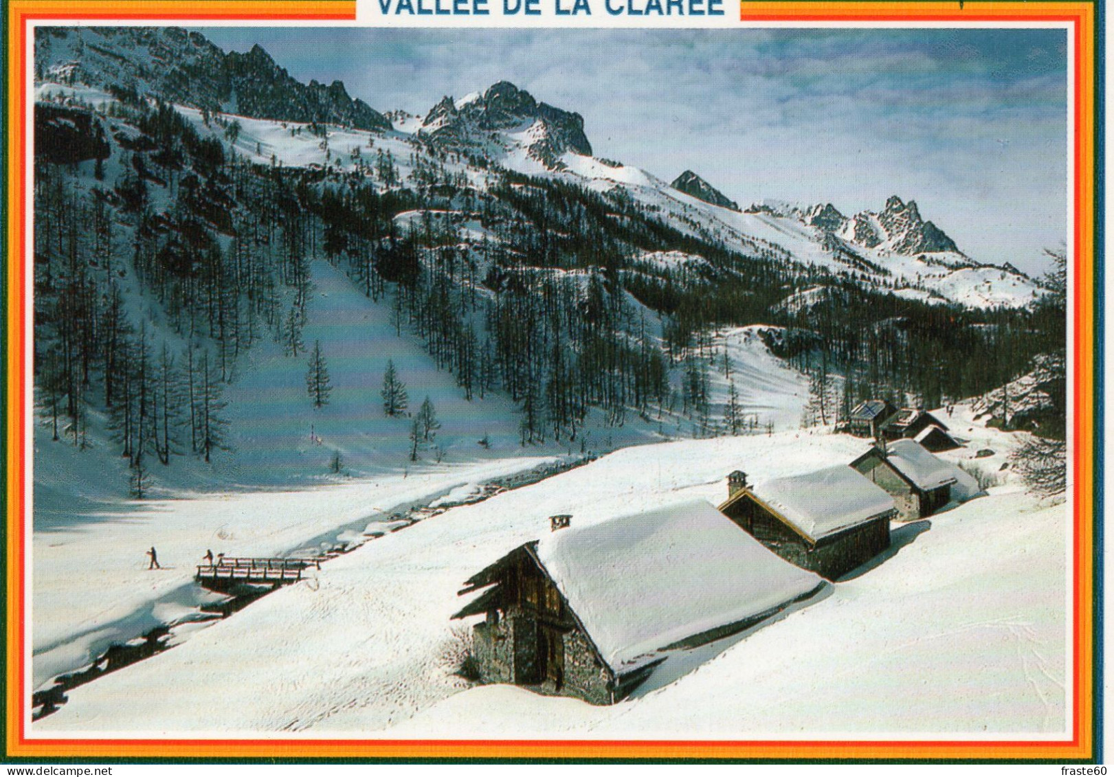 Vallée De La Clarée - Sur Les Pistes De Fond Vers Le Hameau Jadis Et Le Pont Face Aux Roches De Crépin - Andere & Zonder Classificatie