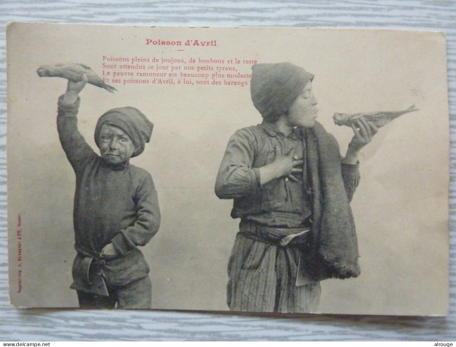 CP Poisson D'Avril Avec 2 Ramoneurs, écrite 1905 - Humour