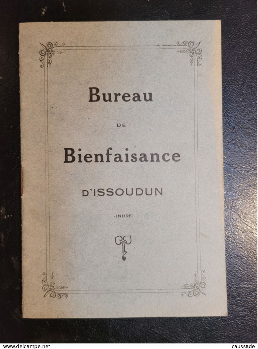 36 - ISSOUDUN - Fascicule "BUREAU De BIENFAISANCE" 8 Pages - 15.5 X 10.5 Cm - Issoudun