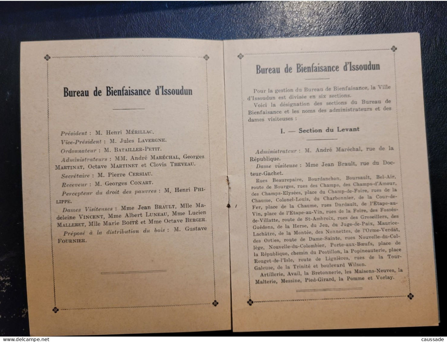 36 - ISSOUDUN - Fascicule "BUREAU De BIENFAISANCE" 8 Pages - 15.5 X 10.5 Cm - Issoudun