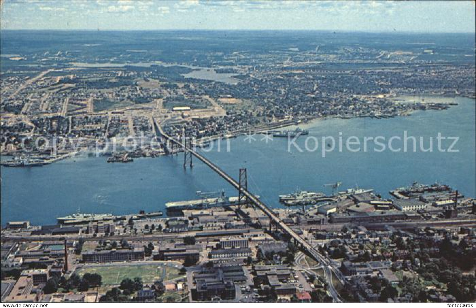 12020995 Halifax Nova Scotia Navy Docks Angus Macdonal Bridge Dartmouth Aerial V - Ohne Zuordnung