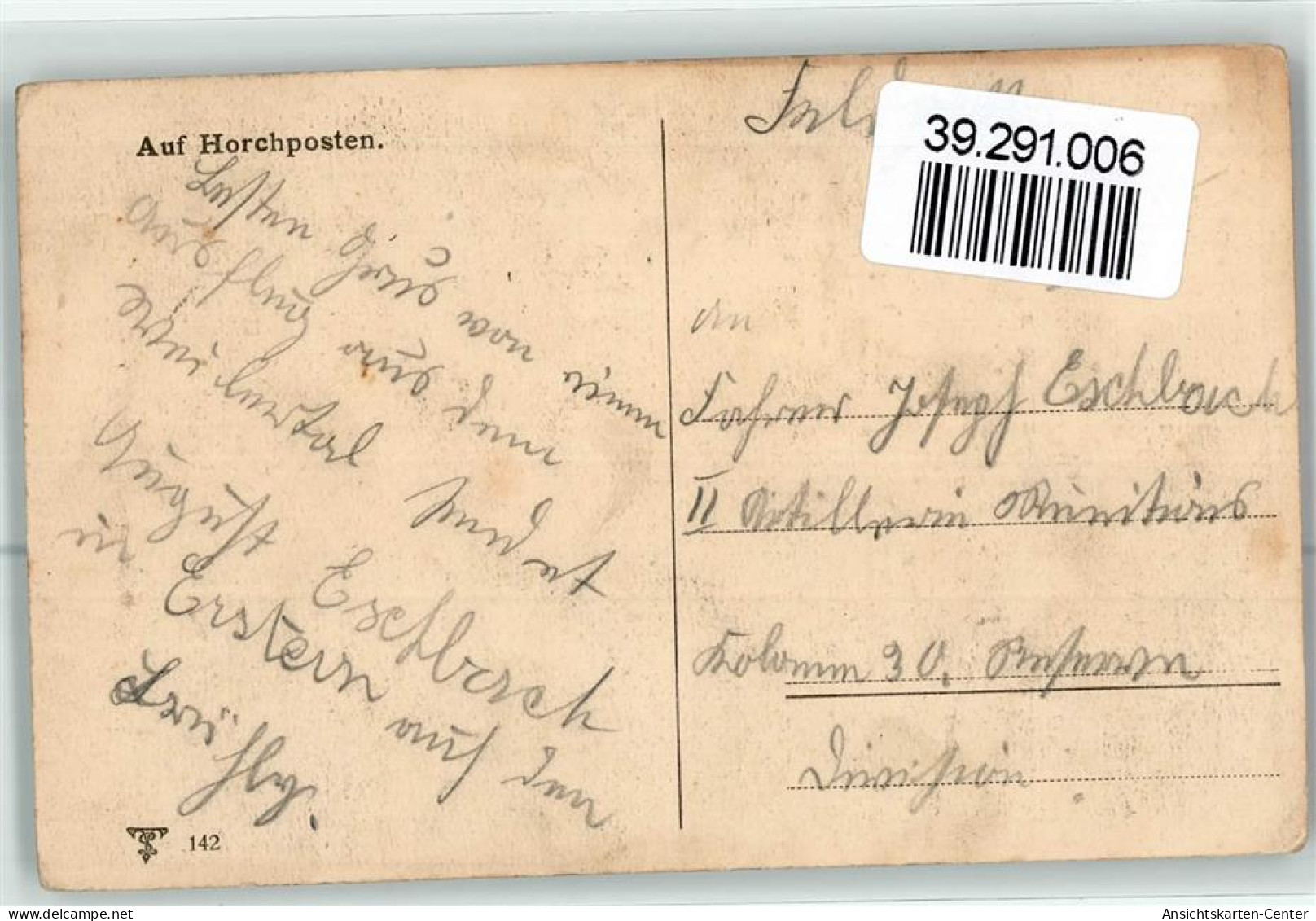 39291006 - Auf Horchposten - Kurzweg AK - War 1914-18