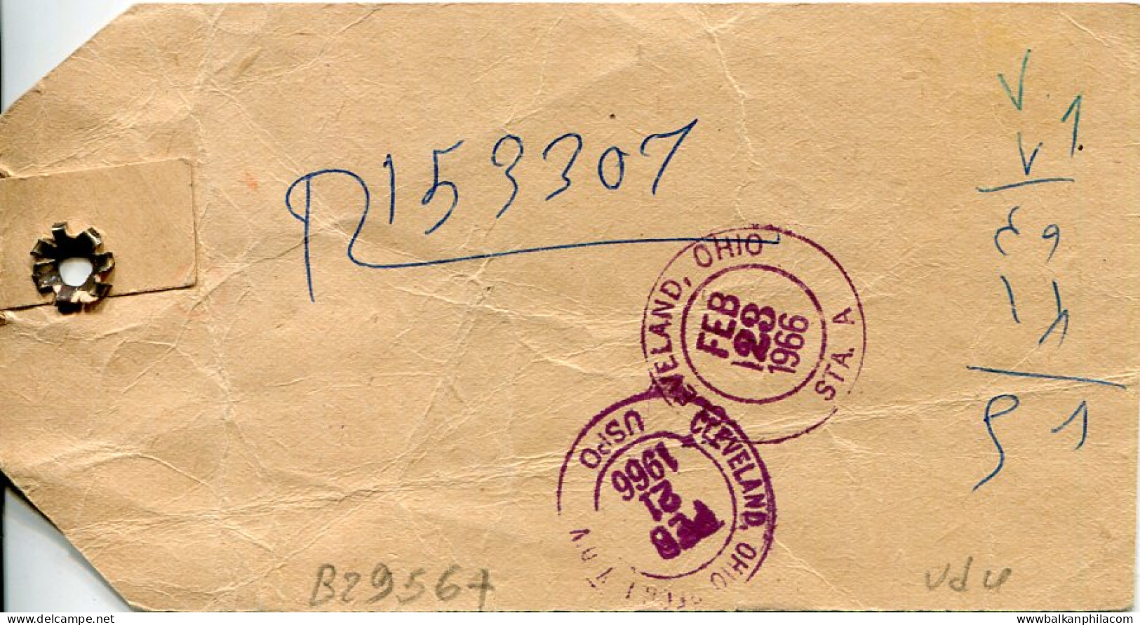 1966 Persia Parcel Label To USA - Iran