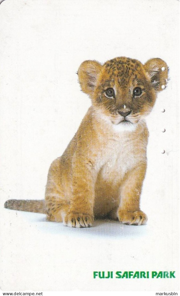 Japan Tamura 50u Old Private 110 - 016 Advertisement Fuji Safari Park Baby Lion - Giappone