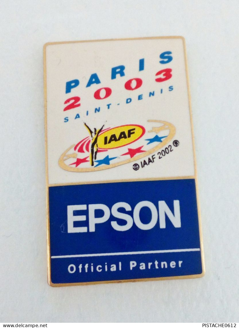 Pin's 9eme Championnats Du Monde D'athlétisme Paris 2003 Saint-Denis Epson IAAF - Athlétisme