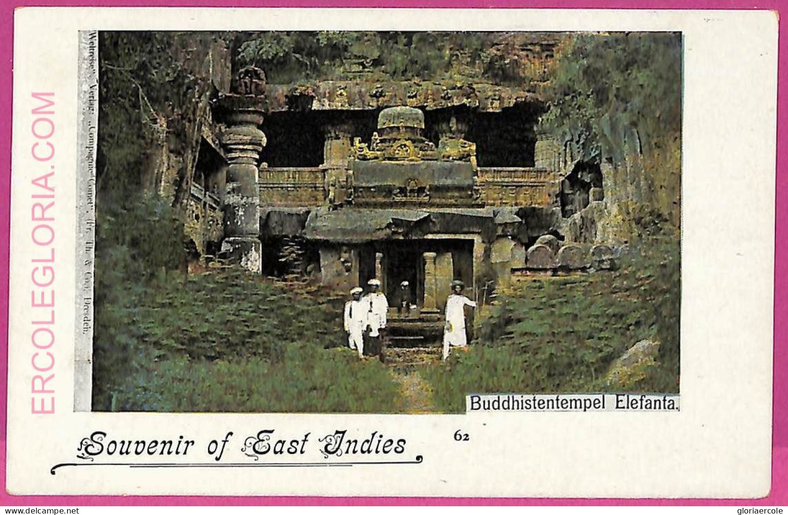 Ag3664 - INDIA - VINTAGE POSTCARD - Temple Of Buddhism Elefanta - Indien