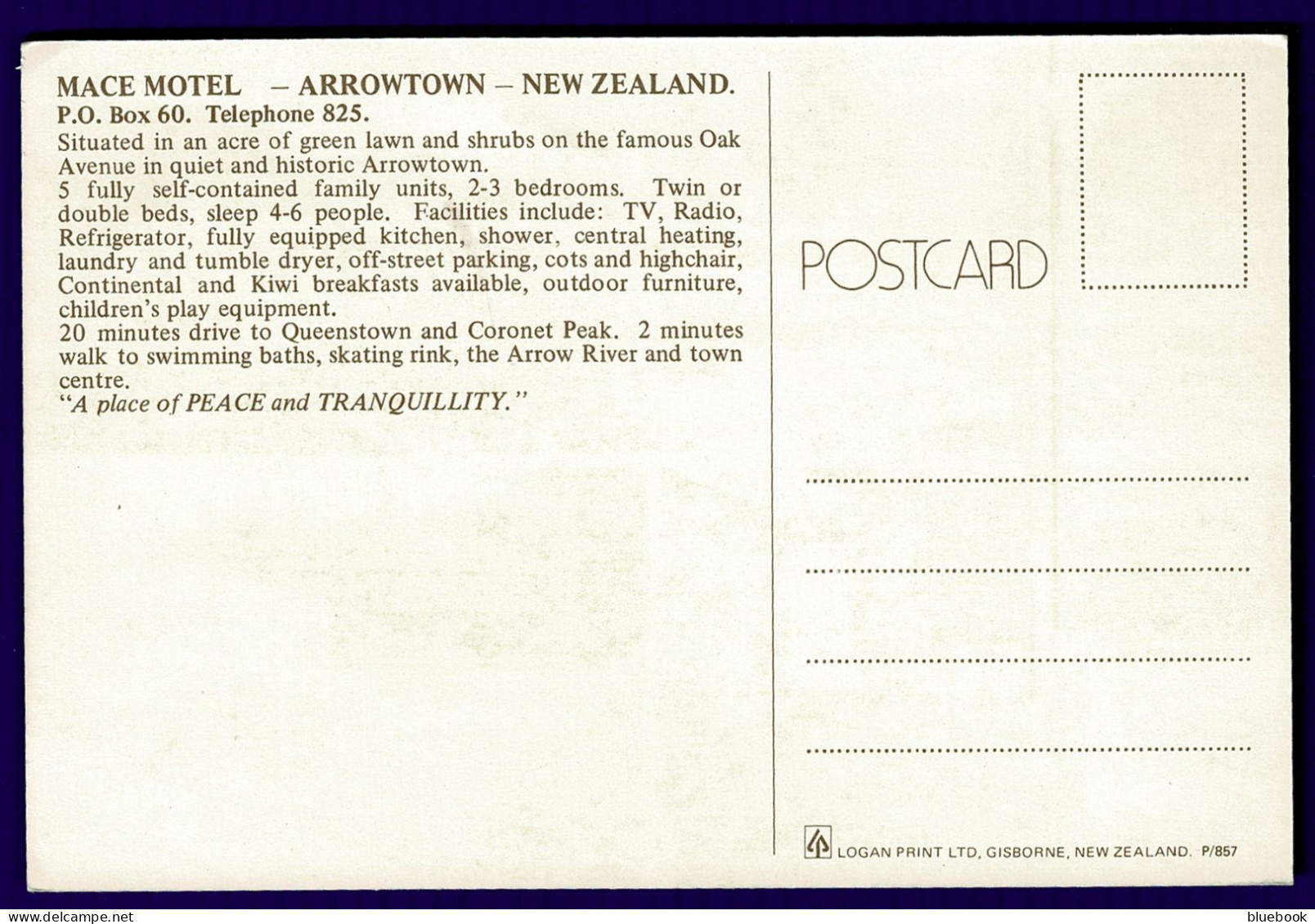 Ref 1647 - New Zealand Postcard - Mace Hotel Arrowtown Near Queenstown - Nieuw-Zeeland