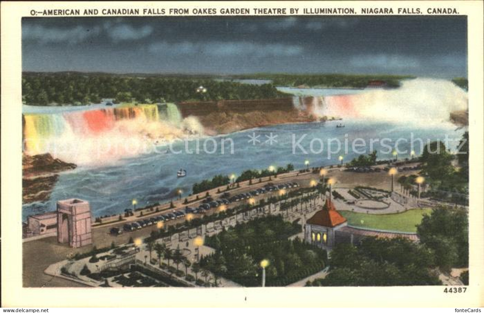 12020910 Niagara Falls Ontario American And Canadian Falls By Illumination Oakes - Ohne Zuordnung