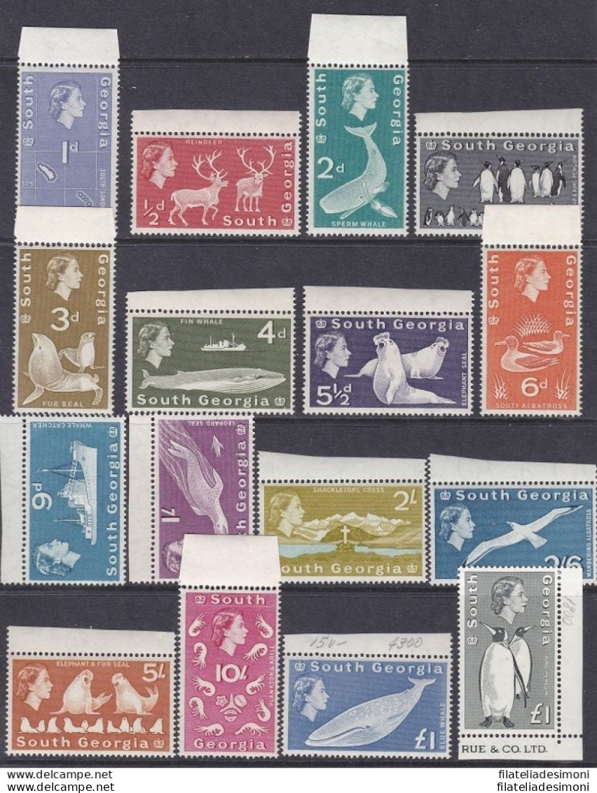 1963 SOUTH GEORGIA SG N° 1/16 Set Of 16 Values MNH** - Sonstige & Ohne Zuordnung