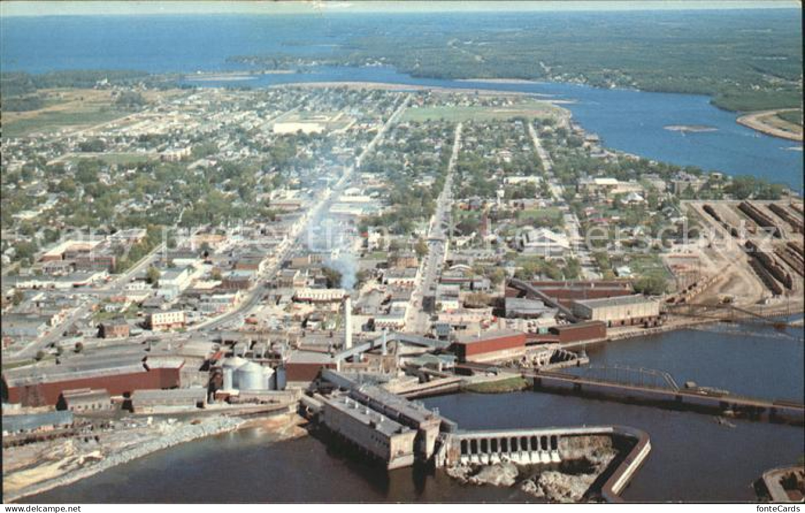 12020894 Fort Frances Town And Paper Mill International Bridge Aerial View Fort  - Unclassified