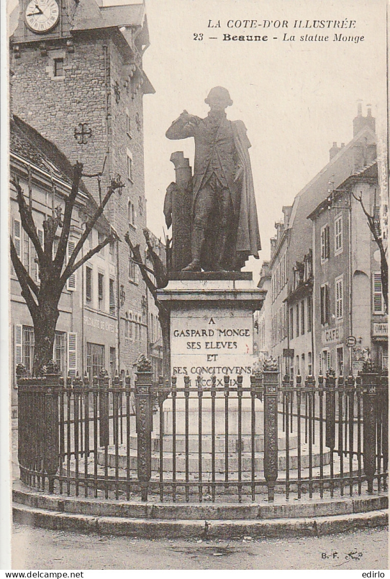 ***  21 ***  BEAUNE   Monument Gaspard Monge La Statue Monge   TTB Neuve - Beaune