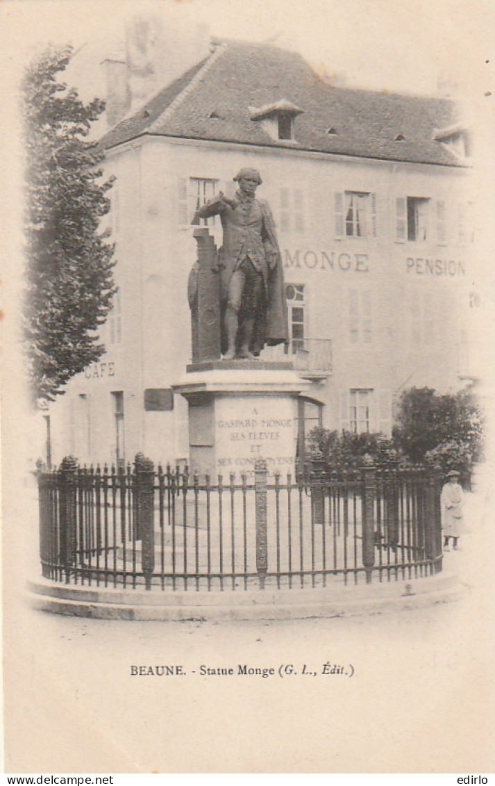 ***  21 ***  BEAUNE   Monument Gaspard Monge La Statue Monge   TTB Neuve - Beaune