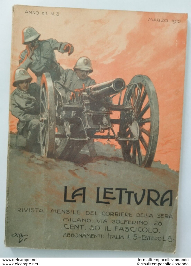 Bs21 Rivista Mensile La Lettura 1912 Militare Pubblicita' Cacao Suchard Artist - Revistas & Catálogos